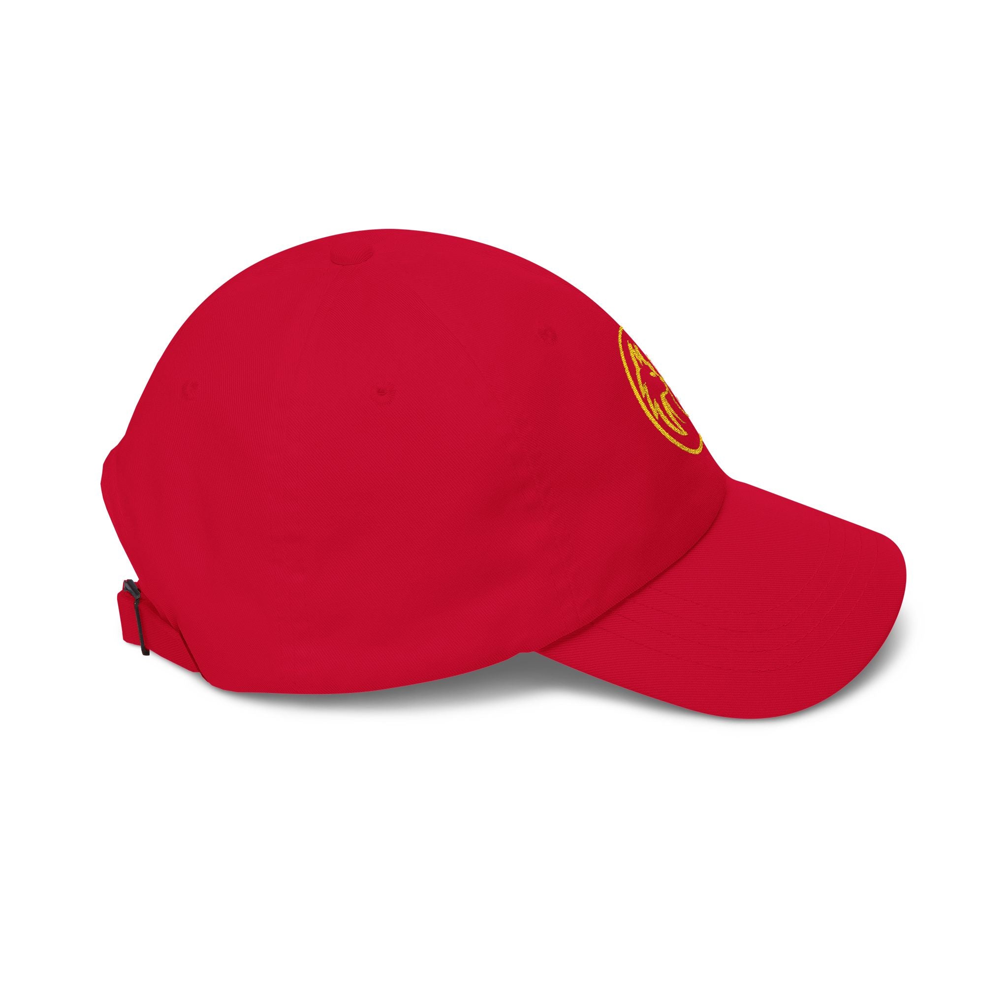 Dad Cap — Gold Wolf & Coin Embroidered Baseball Hat