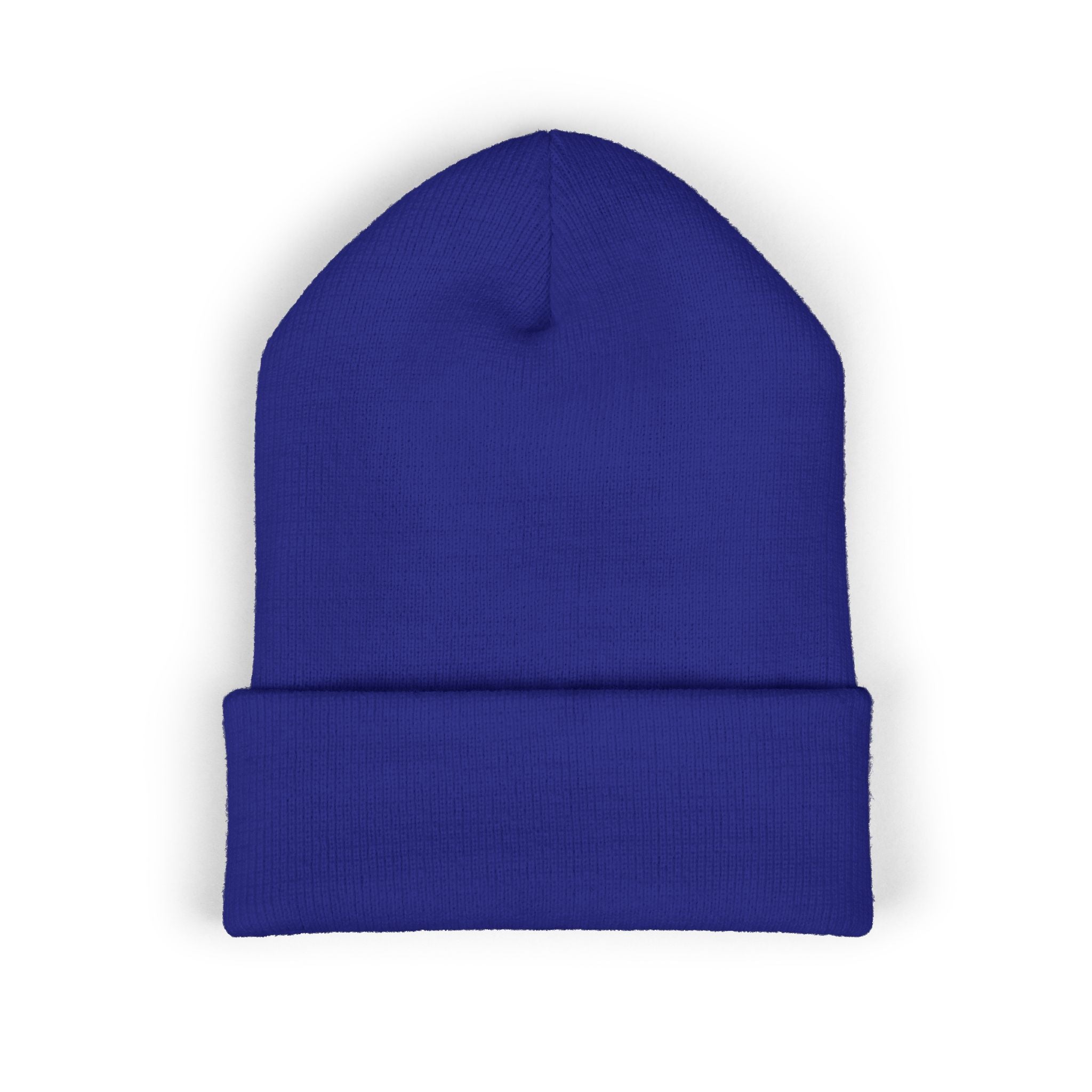 Gold Embroidered Smile Logo Beanie — Classic Cuffed Knit Hat