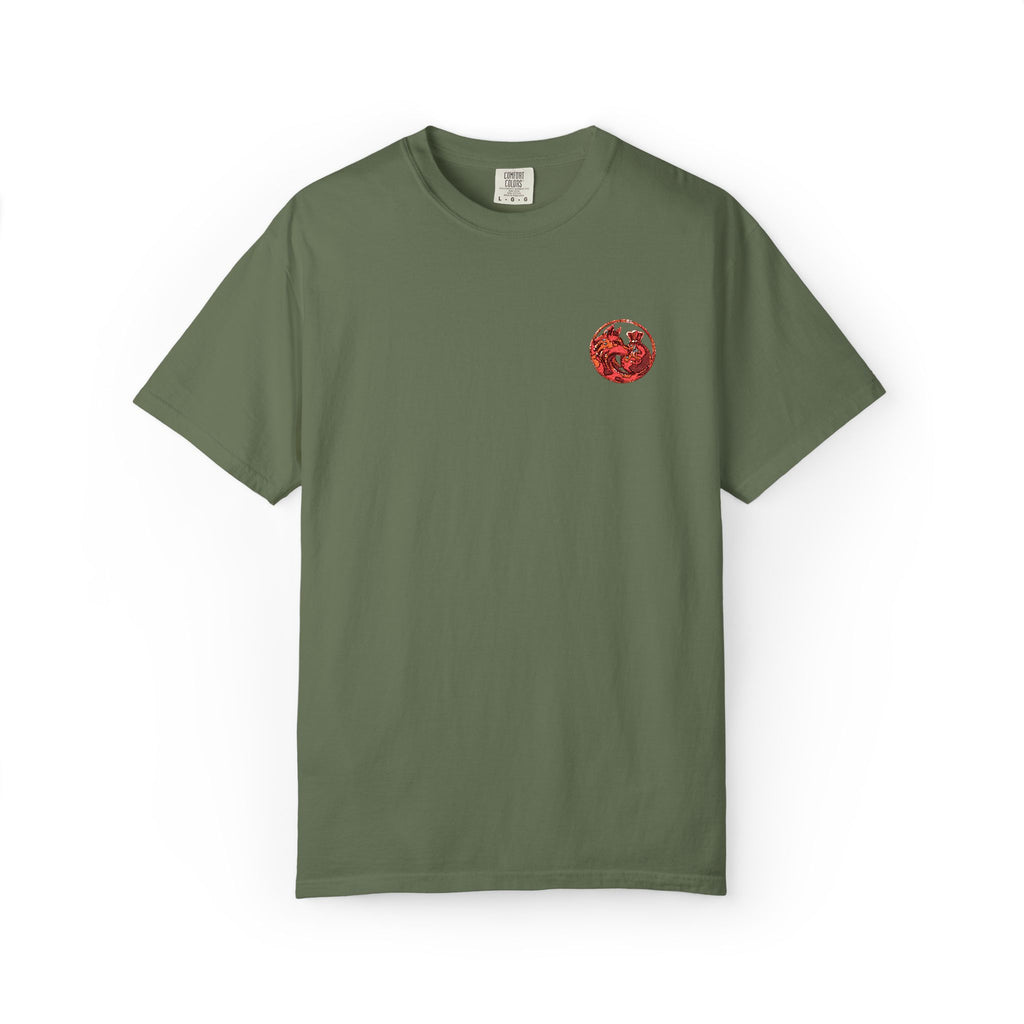 T-Shirt — Small Red Chest Print, Romantic Casual Tee