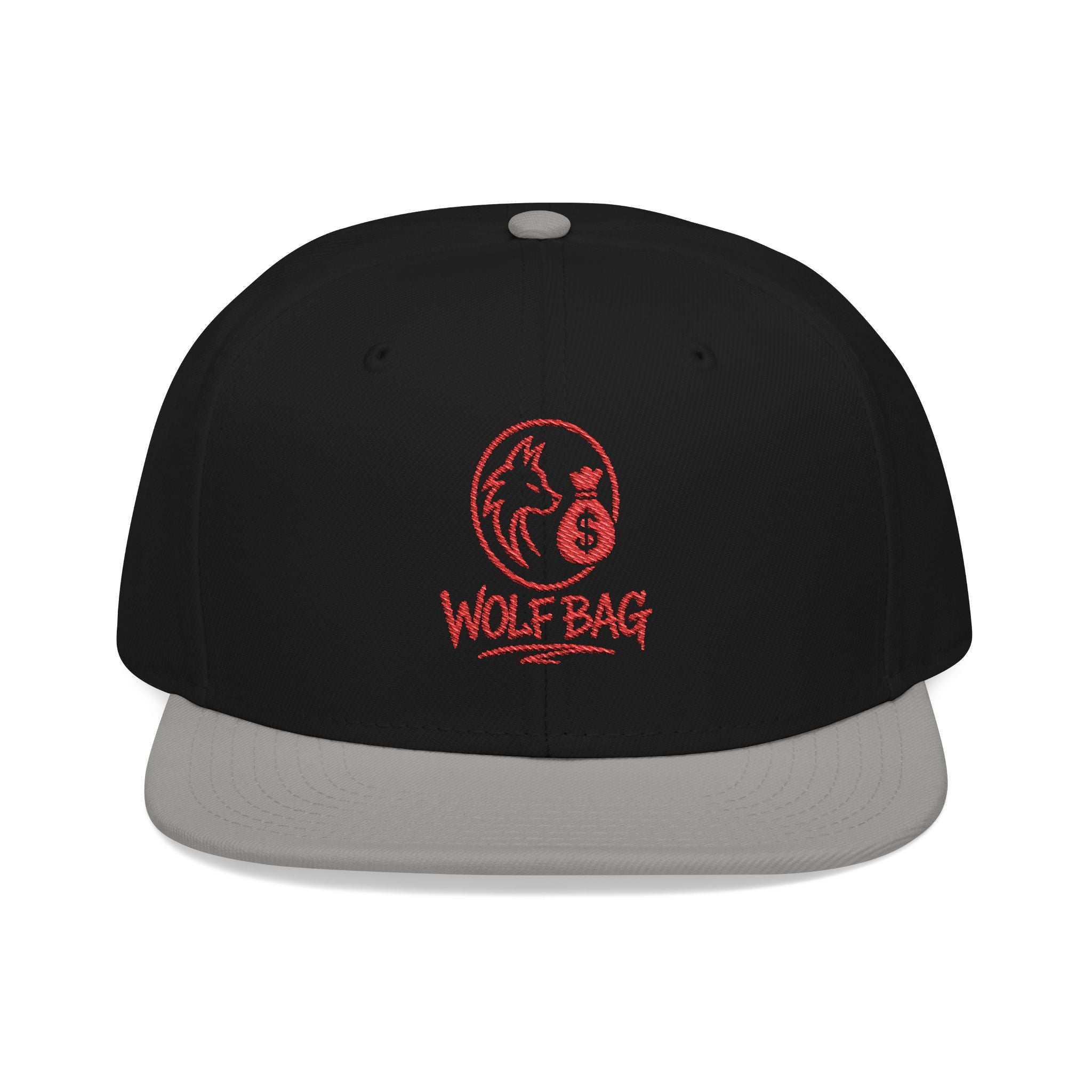 Embroidered Red Skull Snapback Hat