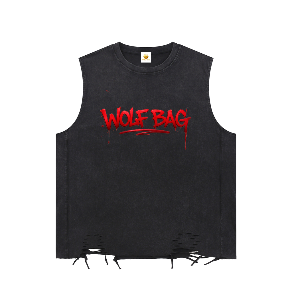 Snow Washed Raw-Hem Tank Top