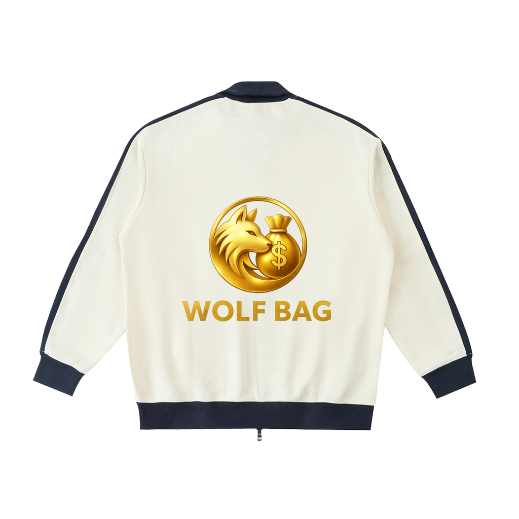Contrast Trim Stand Collar Jacket