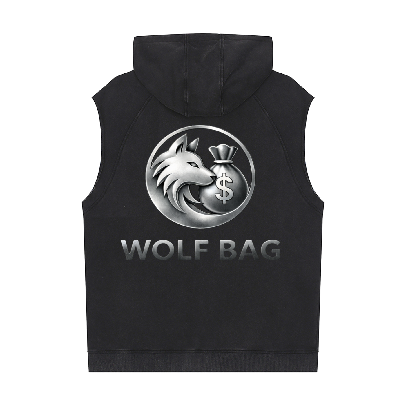 Snow Washed Sleeveless Hoodie
