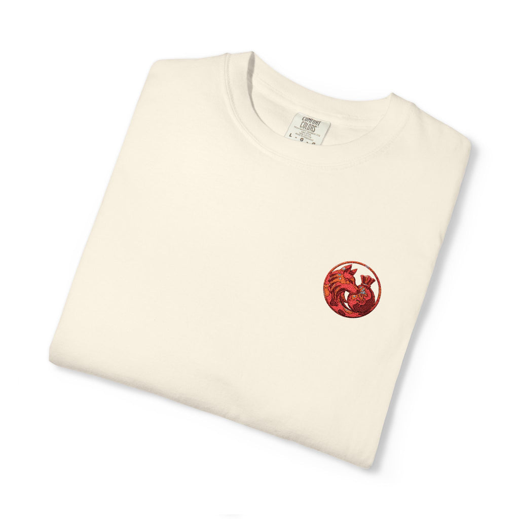 T-Shirt — Small Red Chest Print, Romantic Casual Tee