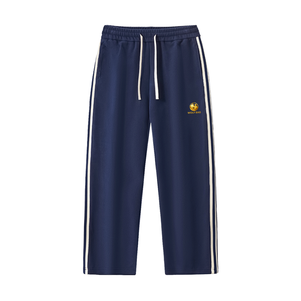 Contrast Side-Stripe Straight-Leg  Pants