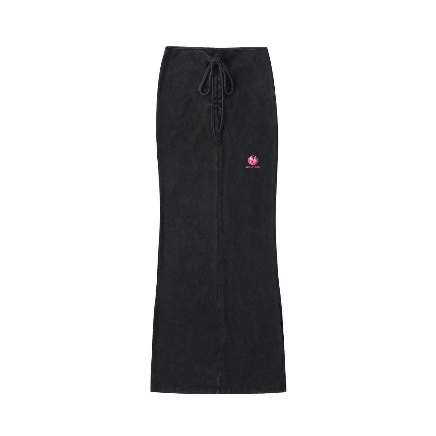 Dyed Washed Drawstring Maxi Skirt