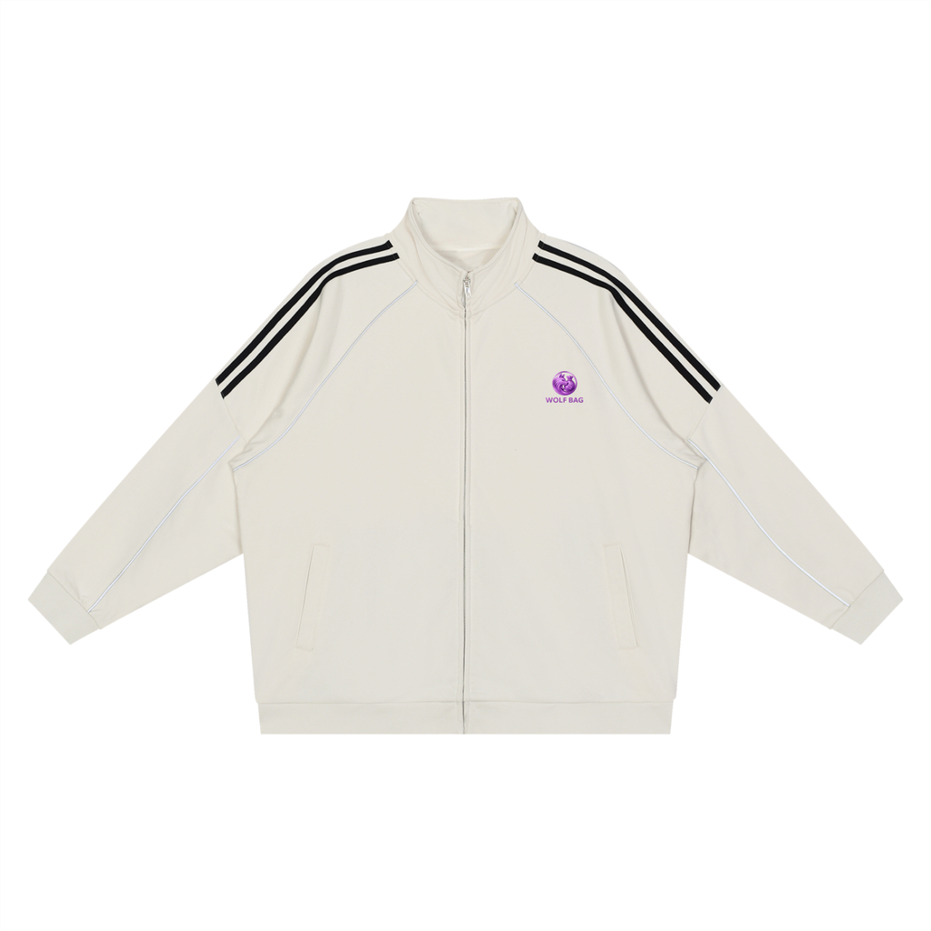 Reflection Striped Raglan Sleeve  Jacket