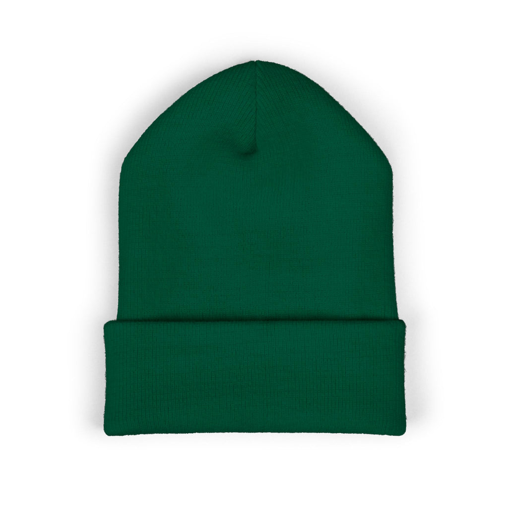 Gold Embroidered Smile Logo Beanie — Classic Cuffed Knit Hat