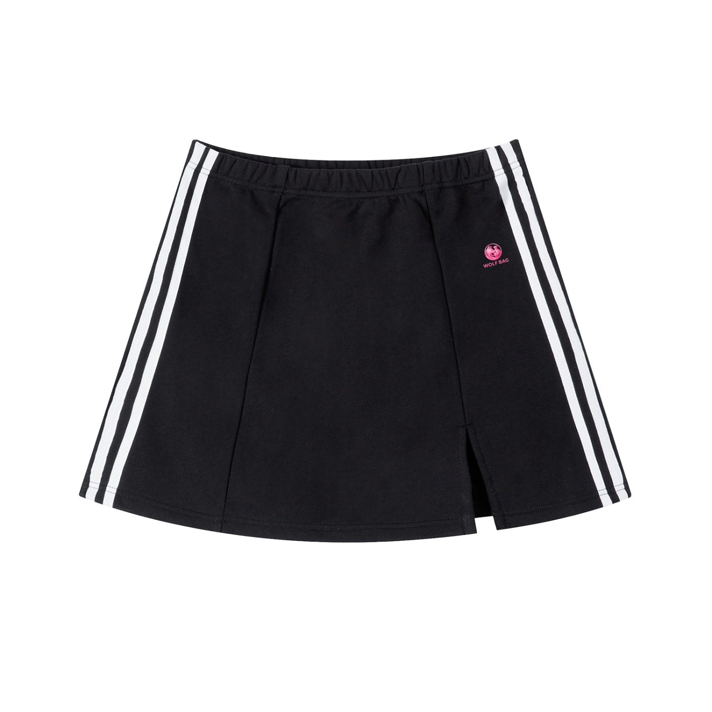 Contrast Side Stripe Slit Skirt