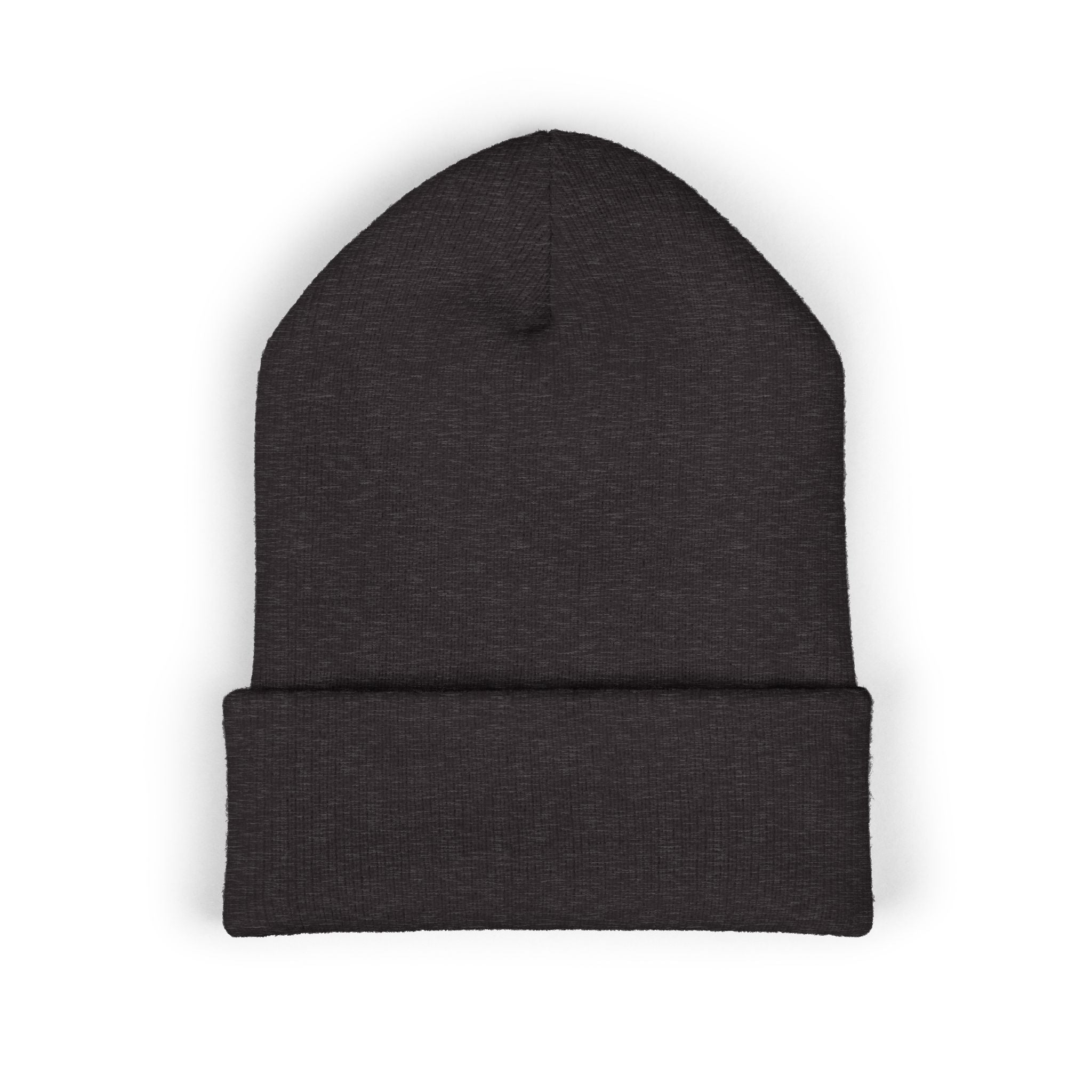 Gold Embroidered Smile Logo Beanie — Classic Cuffed Knit Hat