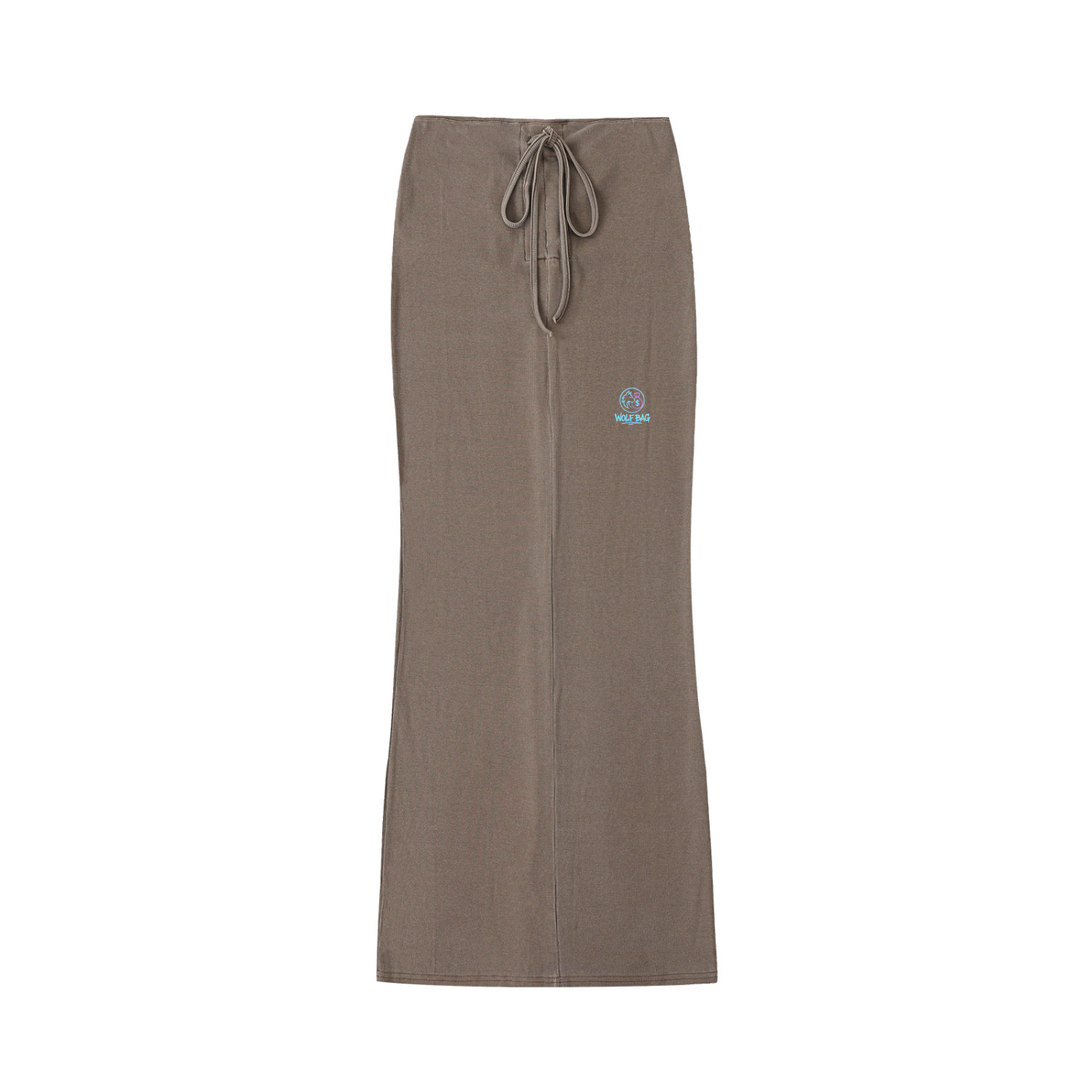 Dyed Washed Drawstring Maxi Skirt