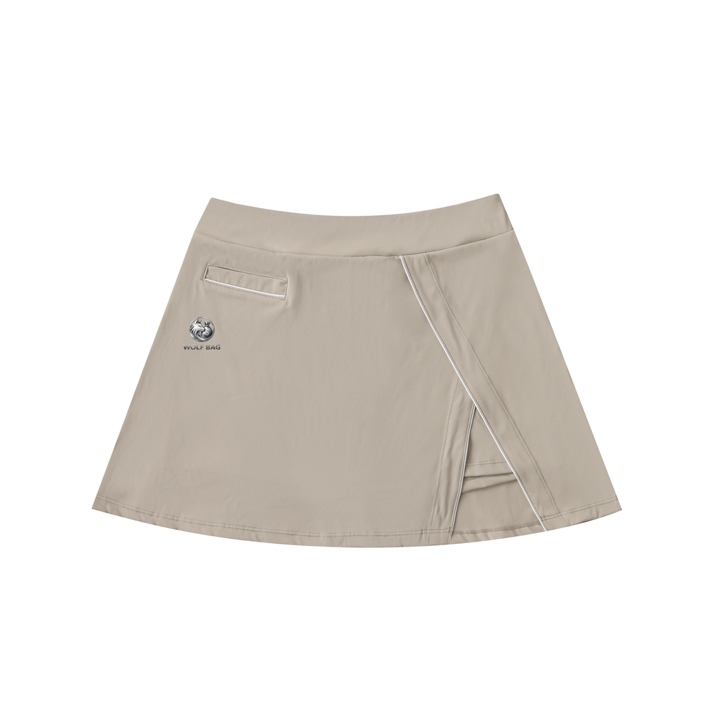 High-Waist Pocketed A-Line Skirt