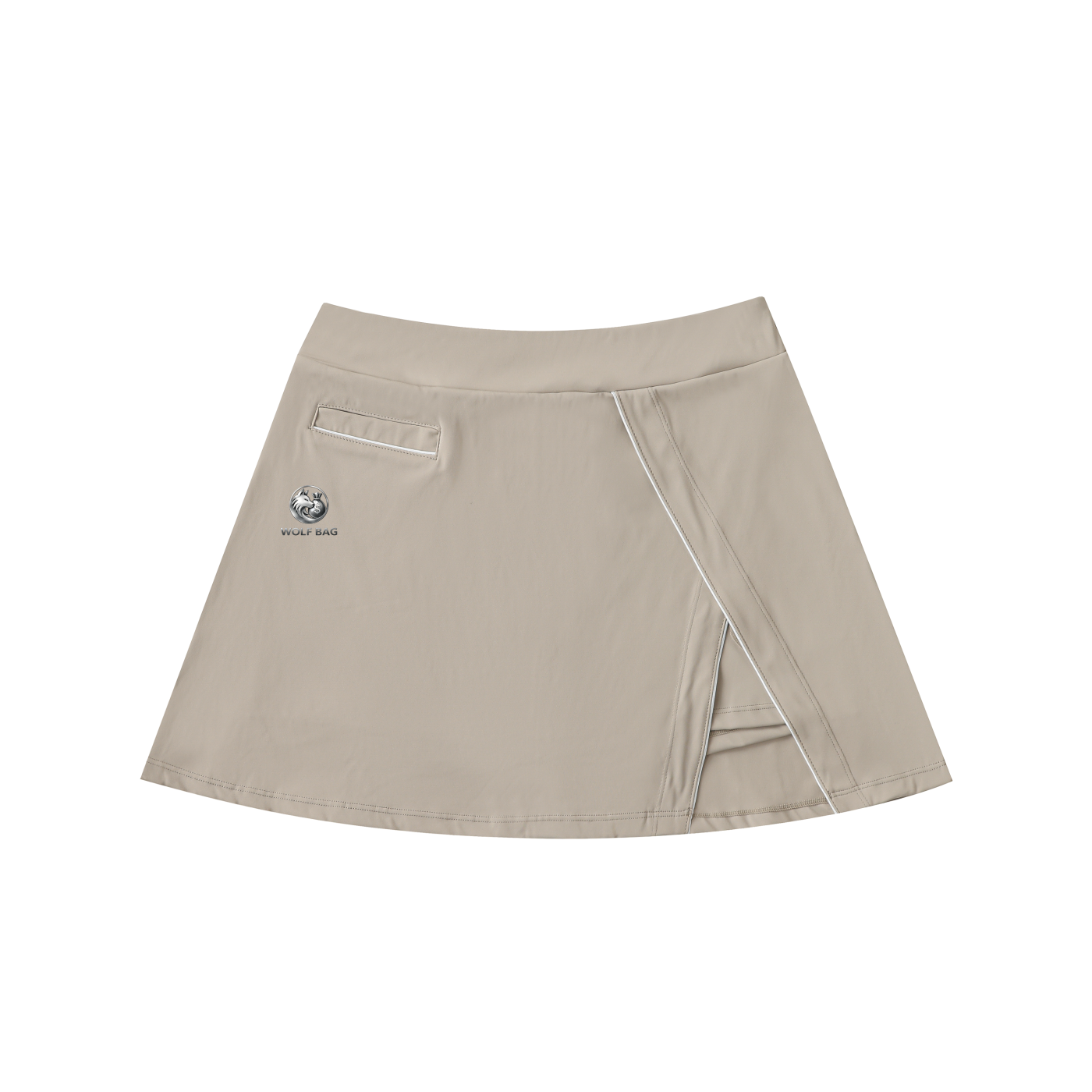 High-Waist Pocketed A-Line Skirt