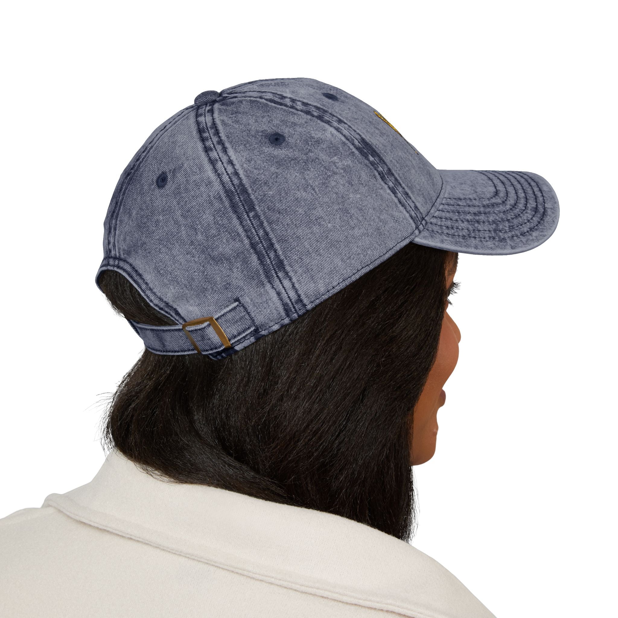 Wolf Bag Embroidered Vintage Cap - Distressed Retro Baseball Hat