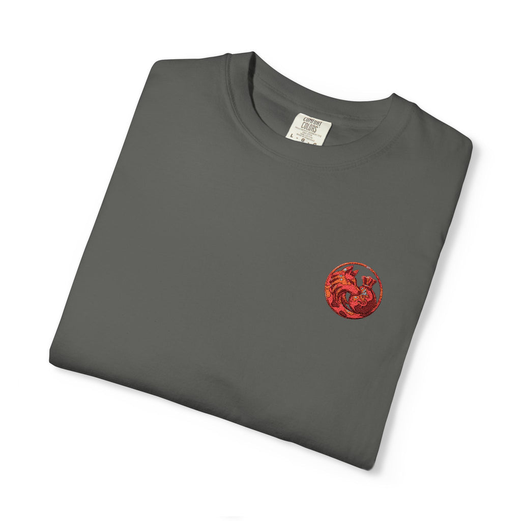 T-Shirt — Small Red Chest Print, Romantic Casual Tee