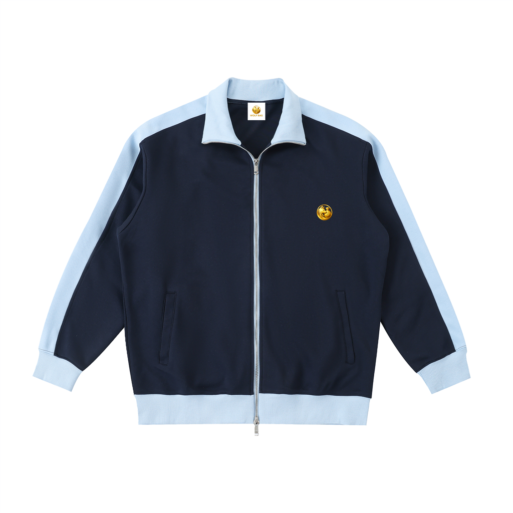 Contrast Trim Stand Collar Jacket