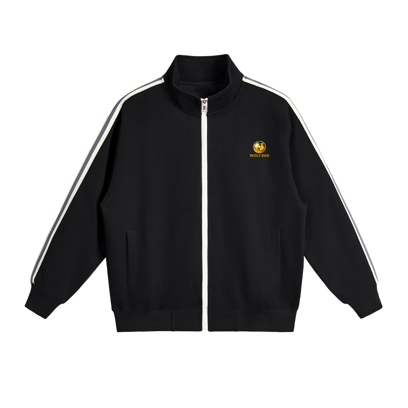 Contrast Side-Stripe Stand Collar  Jacket