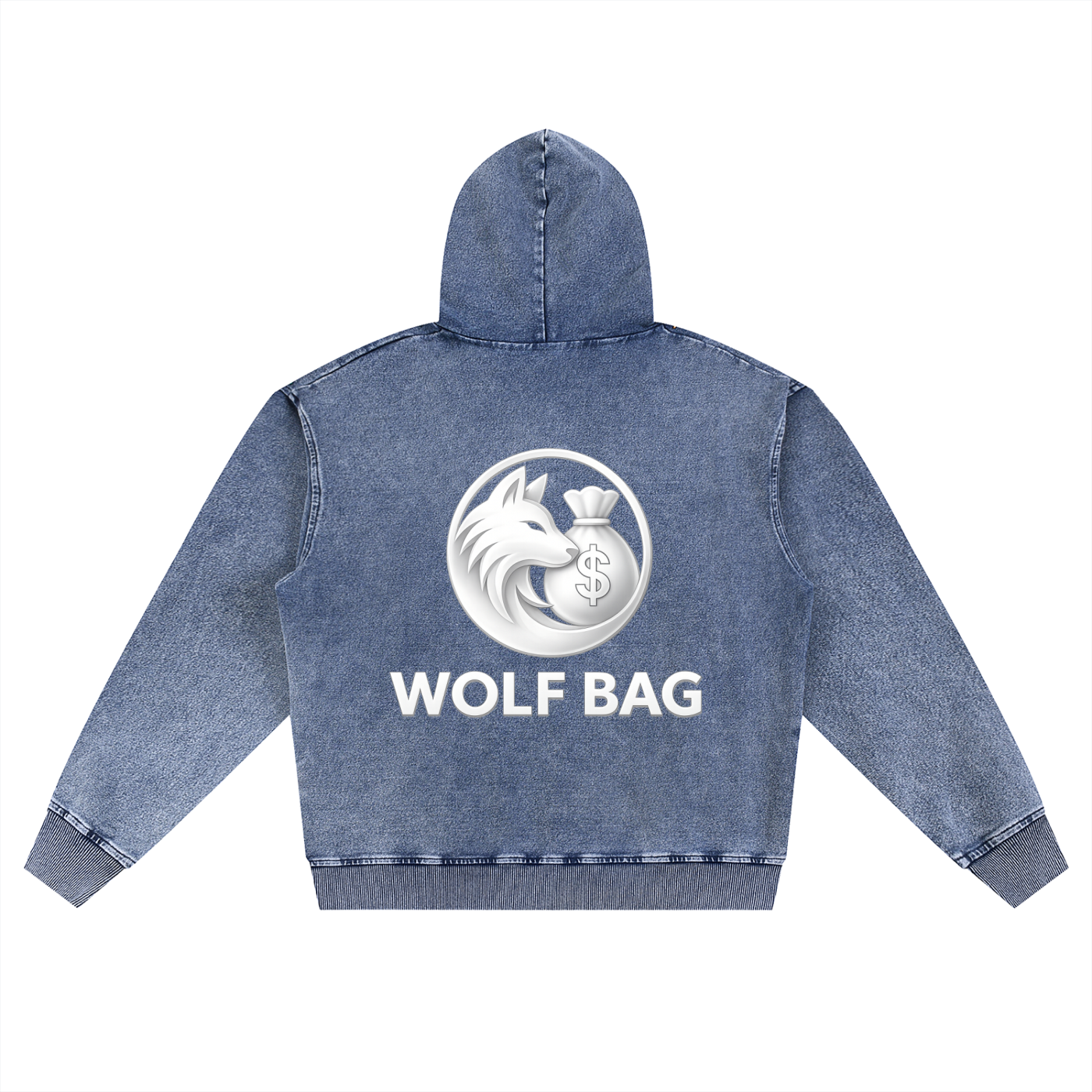 Snow Wash Oversized Zip-Up Hoodie