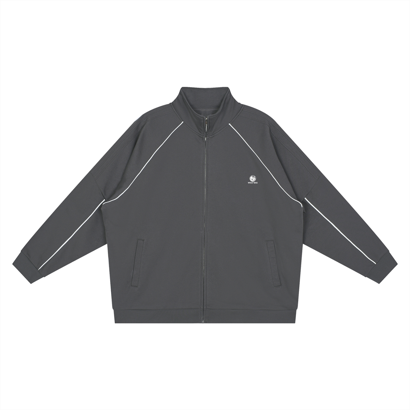 Reflection Striped Raglan Sleeve  Jacket
