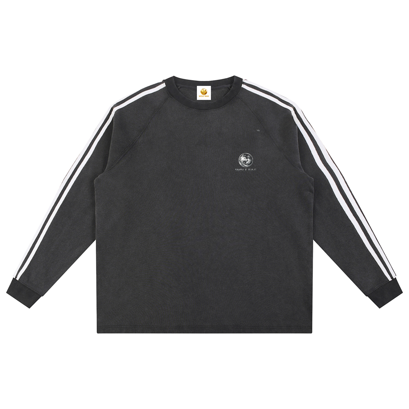 Snow Washed Contrast Tape Sweatshirt