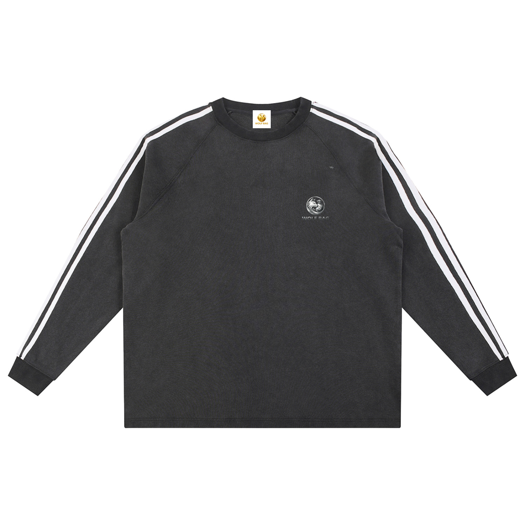 Snow Washed Contrast Tape Sweatshirt