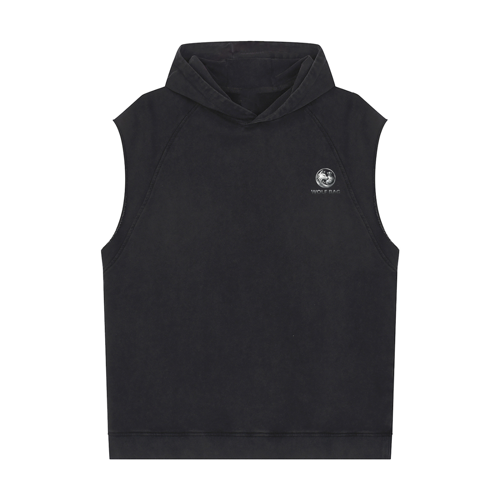Snow Washed Sleeveless Hoodie
