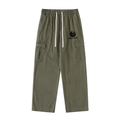 Drawstring Waist Straight-Leg Cargo Pants