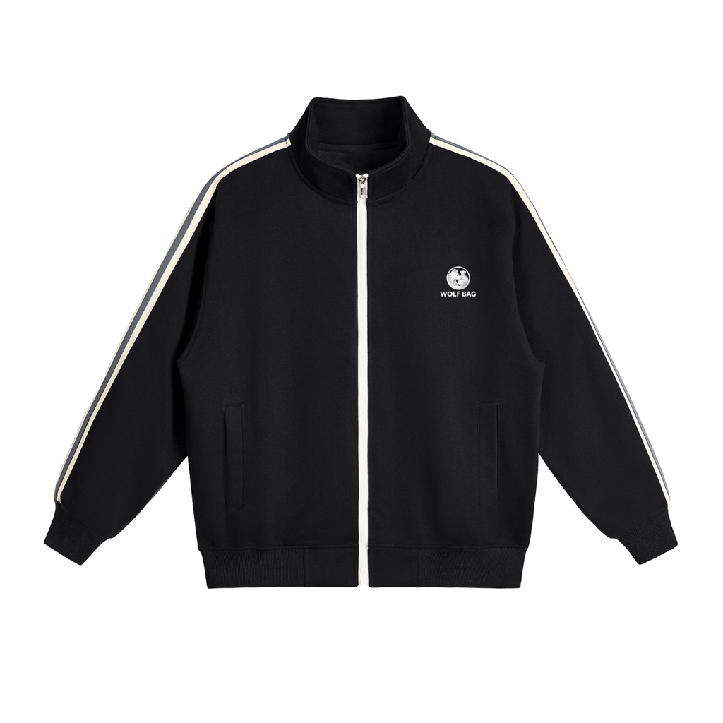 Contrast Side-Stripe Stand Collar  Jacket