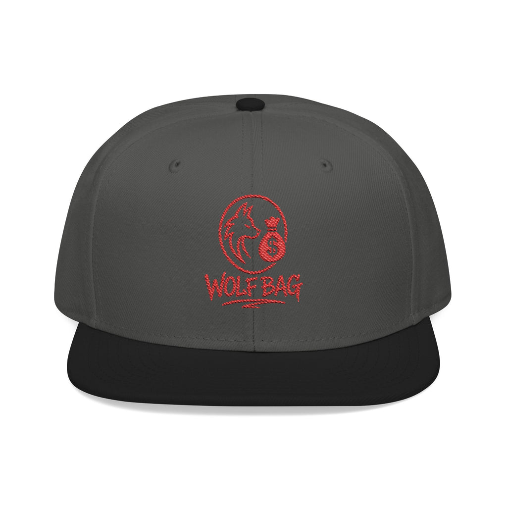 Embroidered Red Skull Snapback Hat