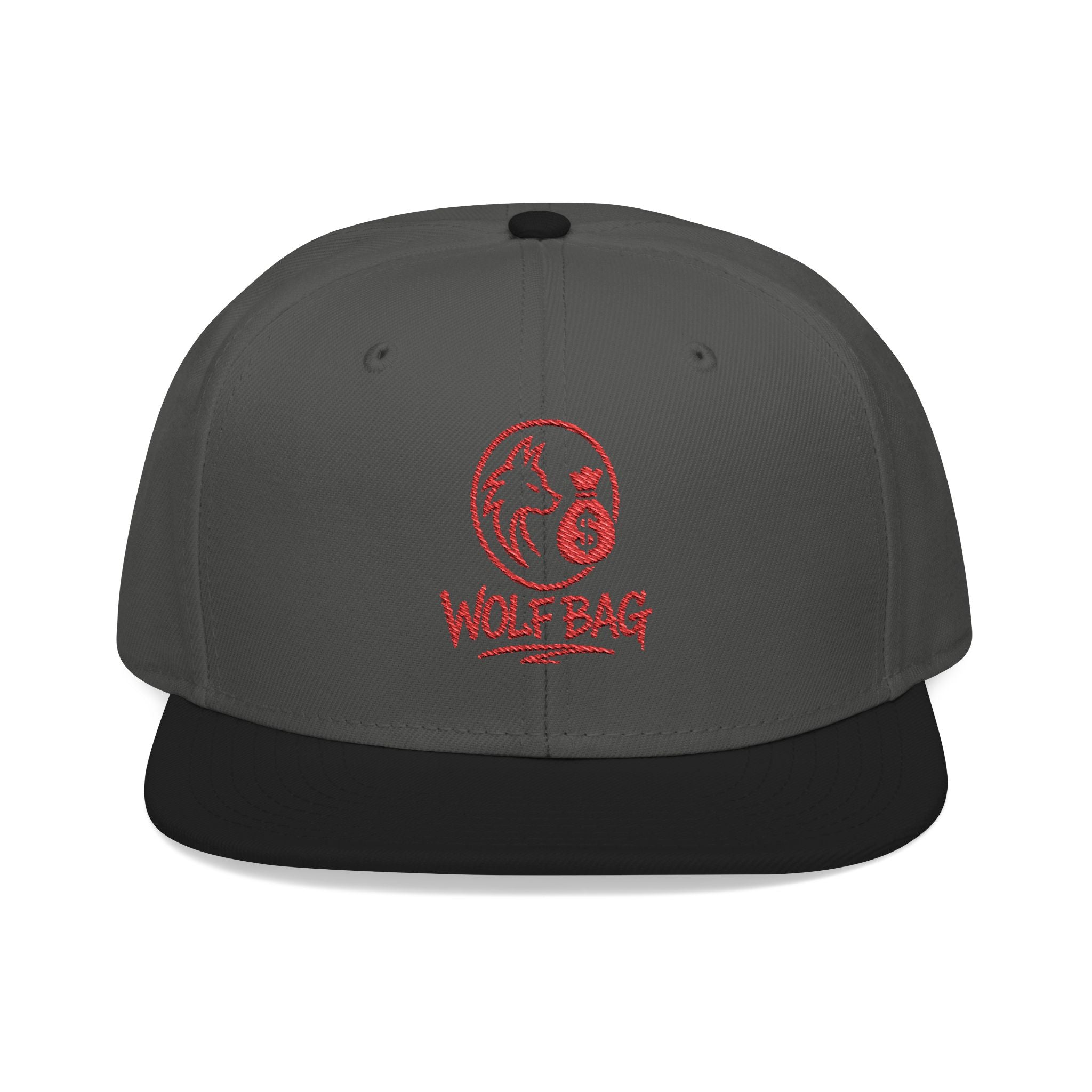 Embroidered Red Skull Snapback Hat