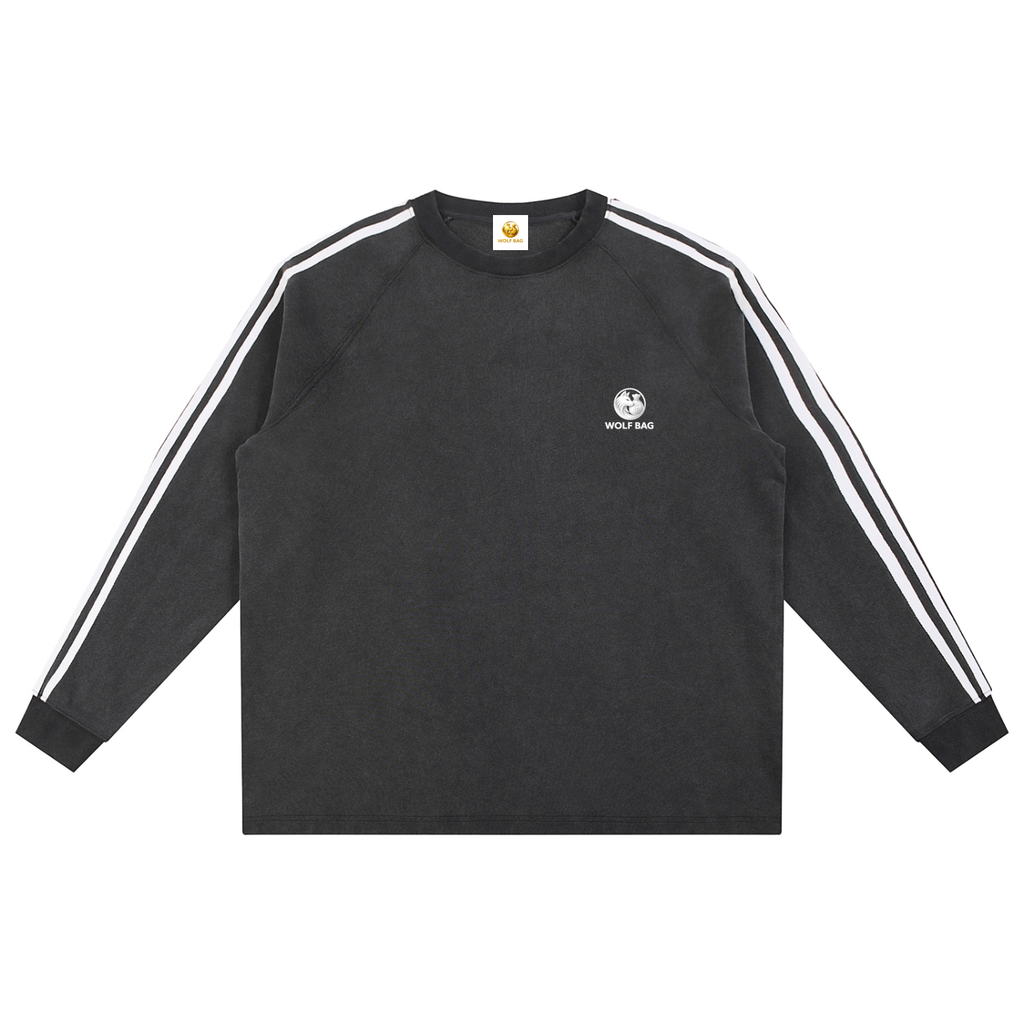 Snow Washed Contrast Tape Sweatshirt