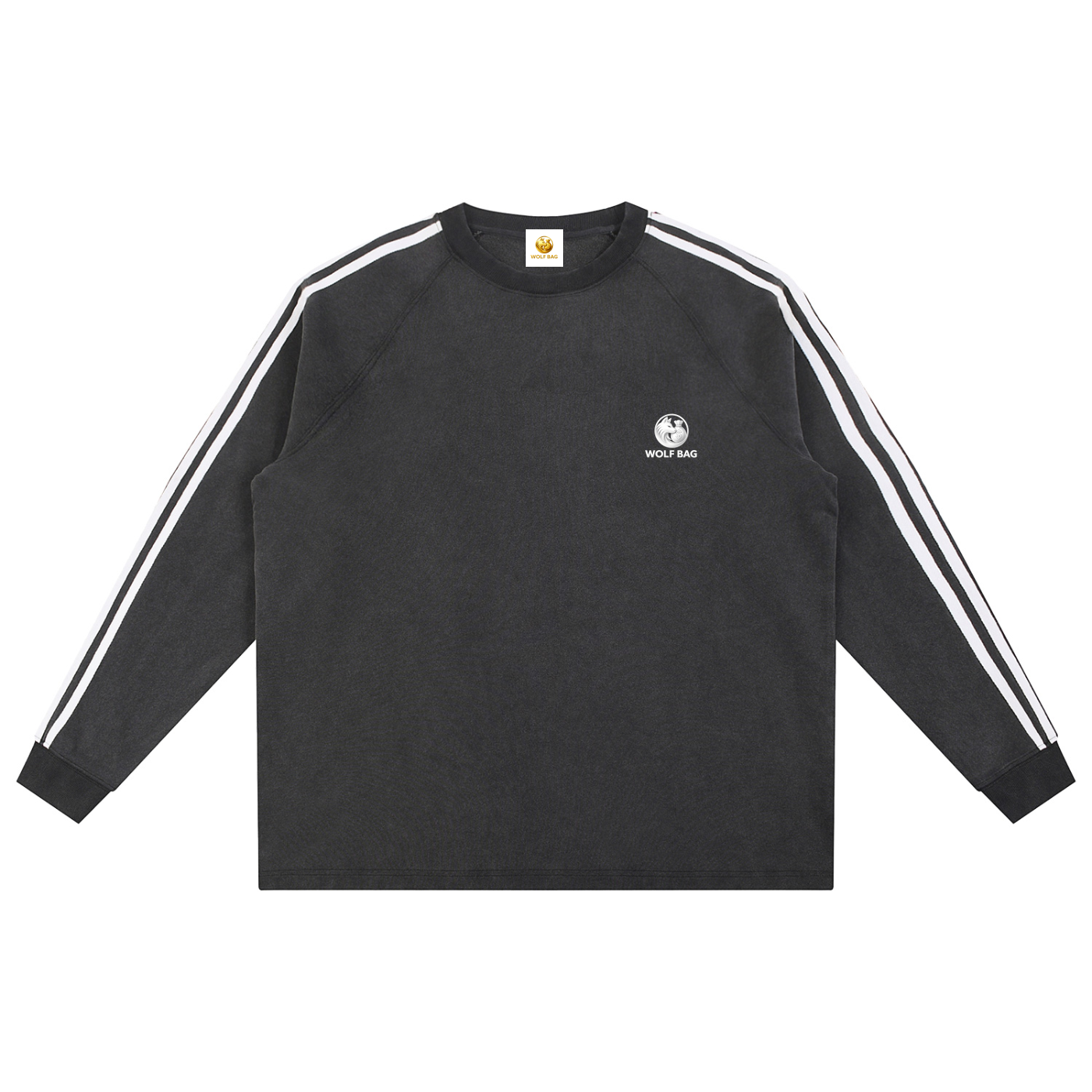 Snow Washed Contrast Tape Sweatshirt