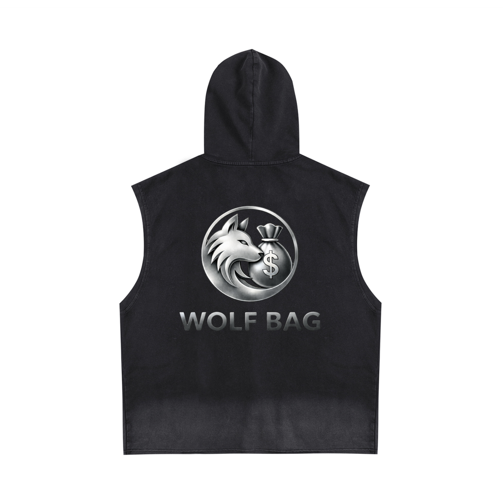Vintage Washed Zip-Up Hooded Tank Top