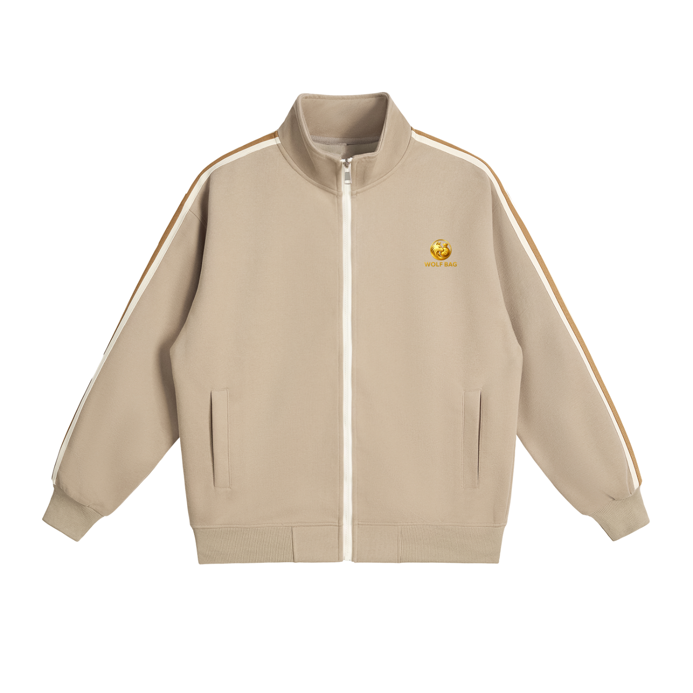 Contrast Side-Stripe Stand Collar  Jacket