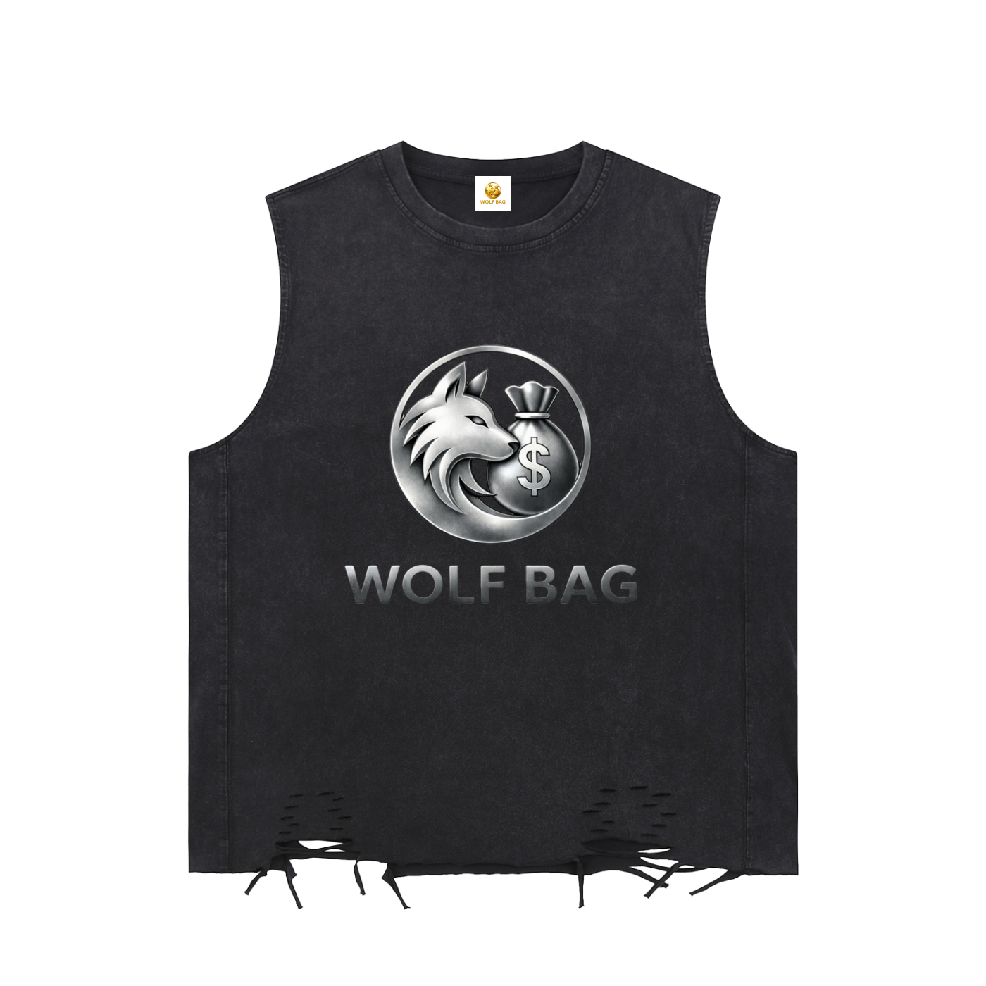 Snow Washed Raw-Hem Tank Top