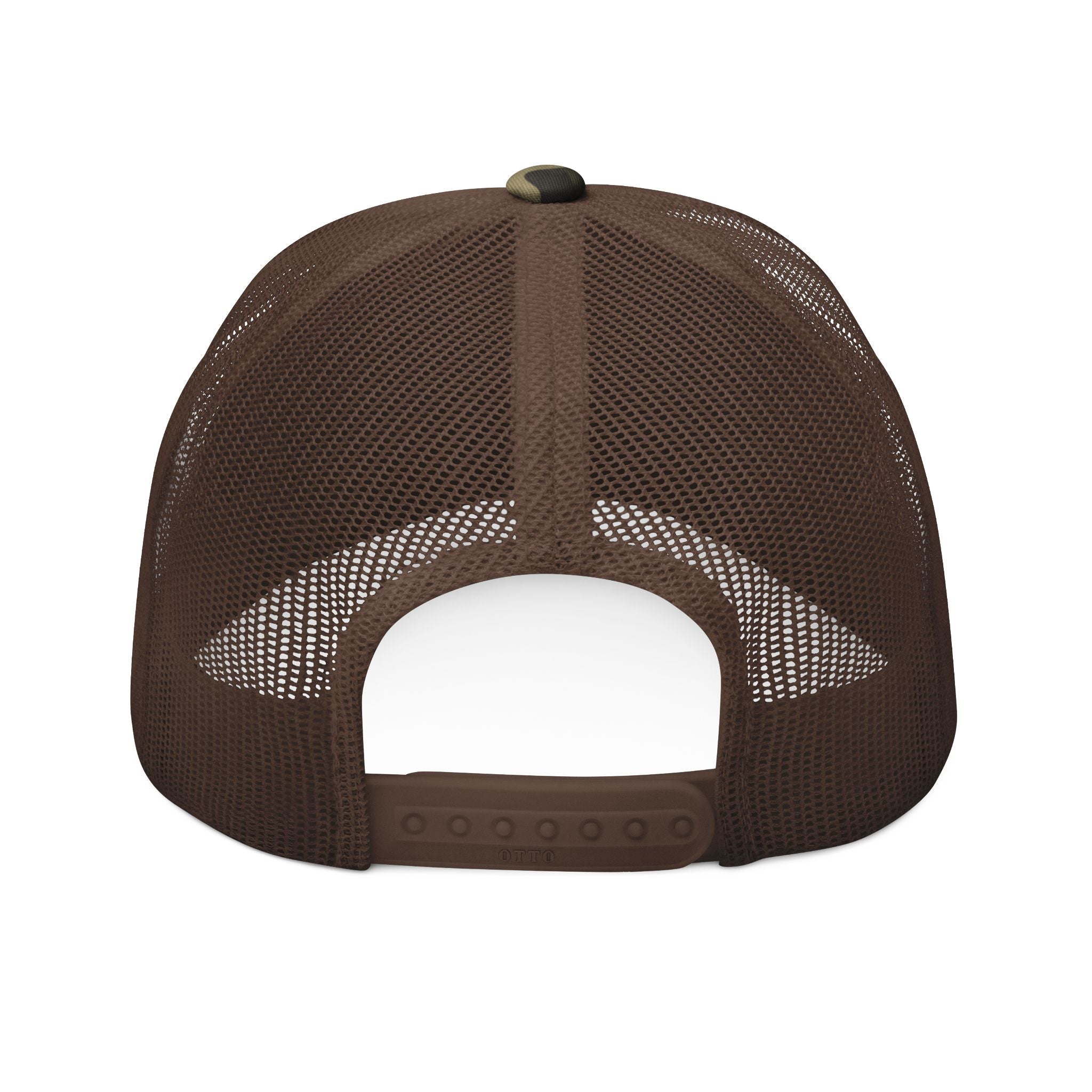 Camouflage Trucker Hat — Embroidered Wolf Pack Logo
