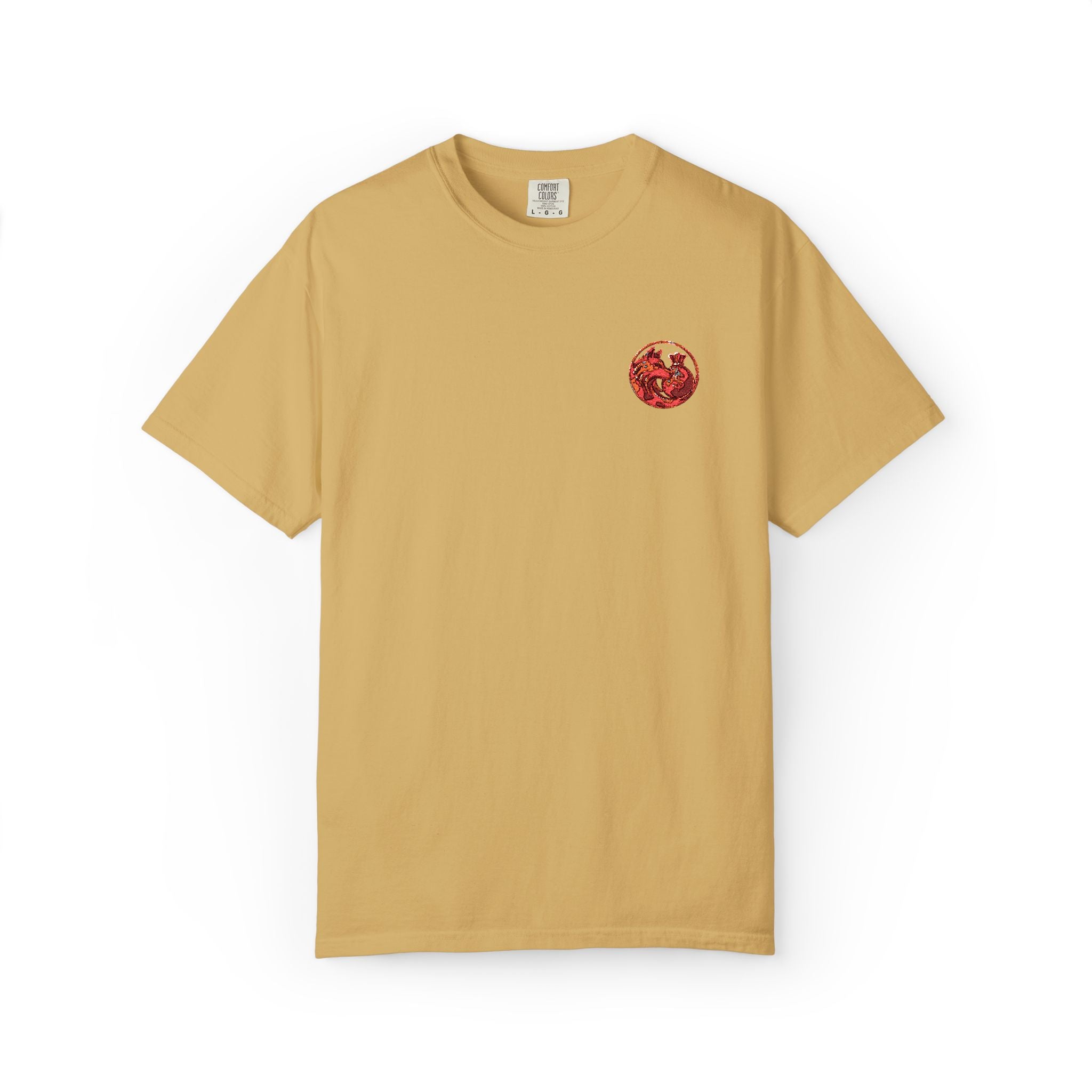 T-Shirt — Small Red Chest Print, Romantic Casual Tee