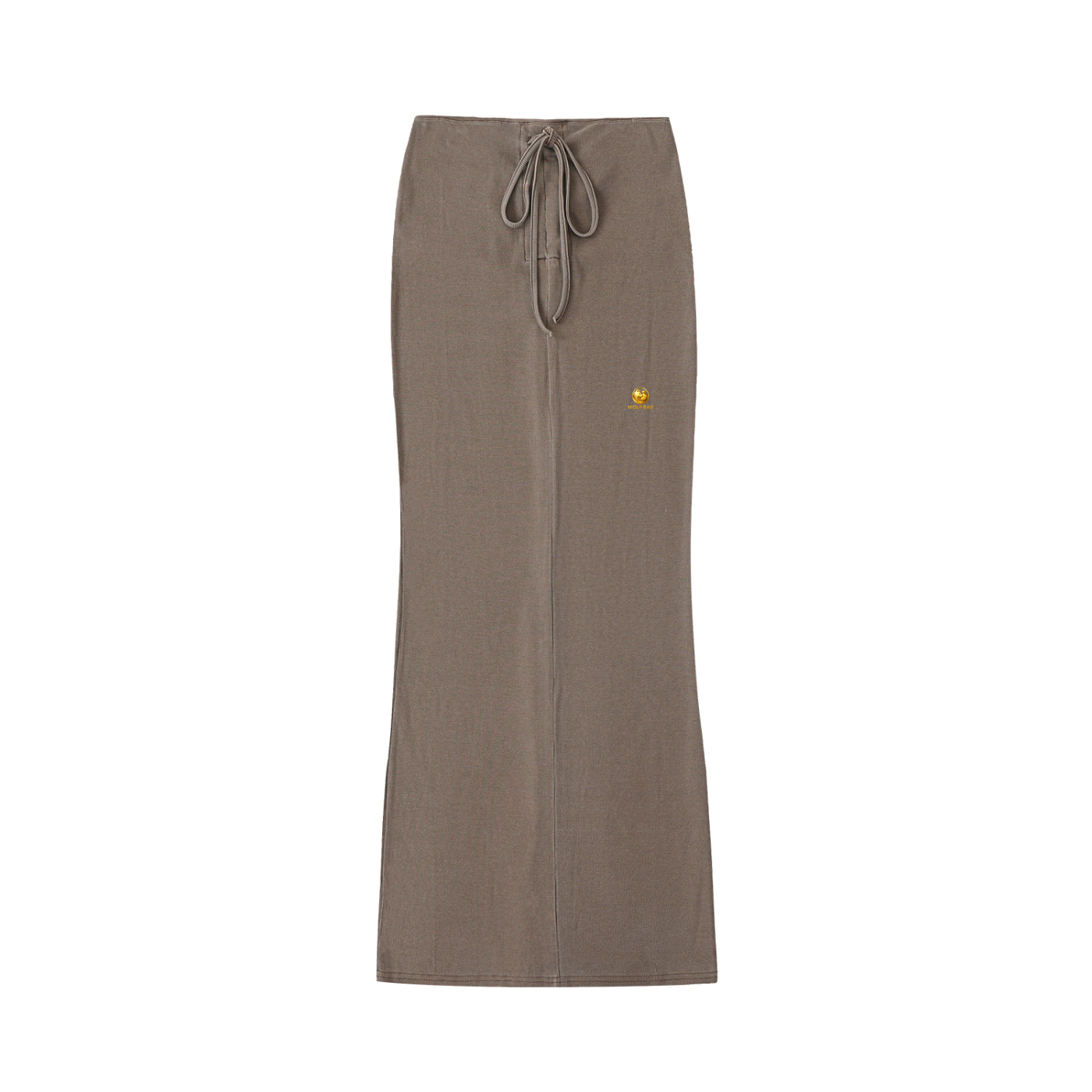 Dyed Washed Drawstring Maxi Skirt