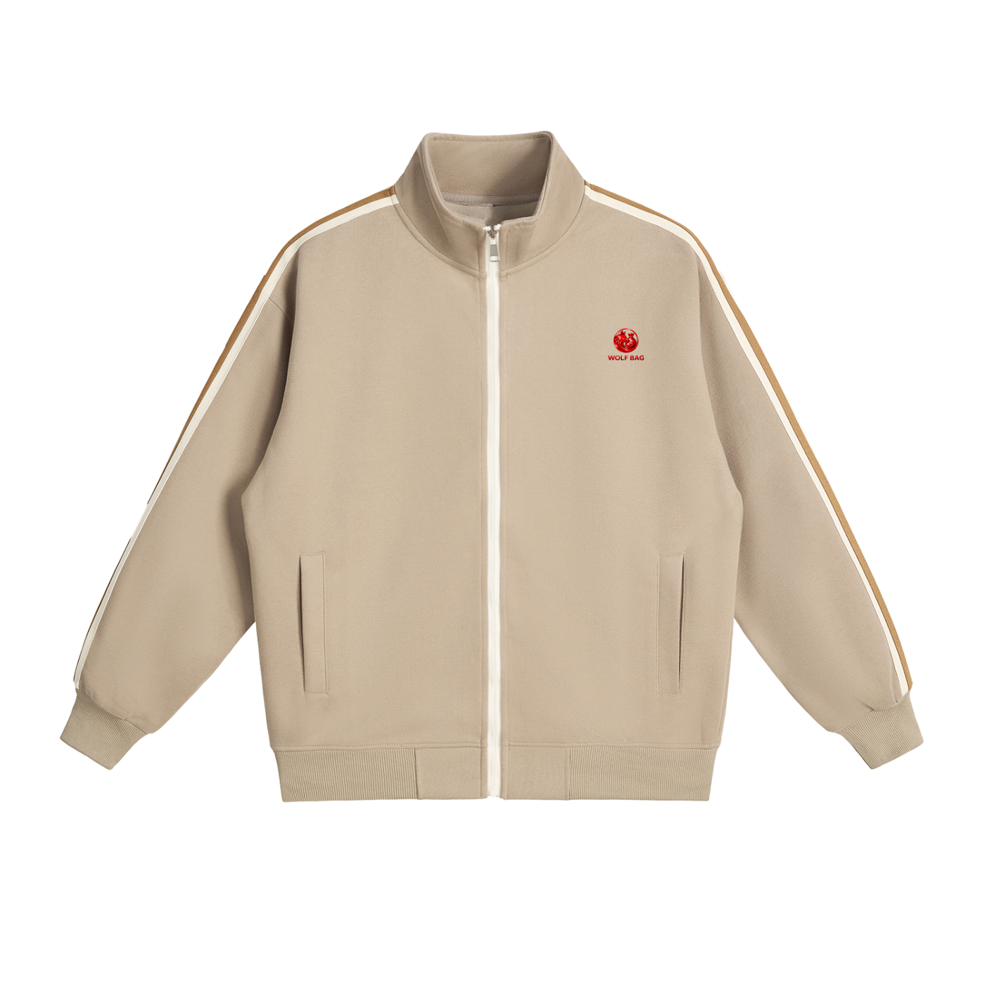 Contrast Side-Stripe Stand Collar  Jacket