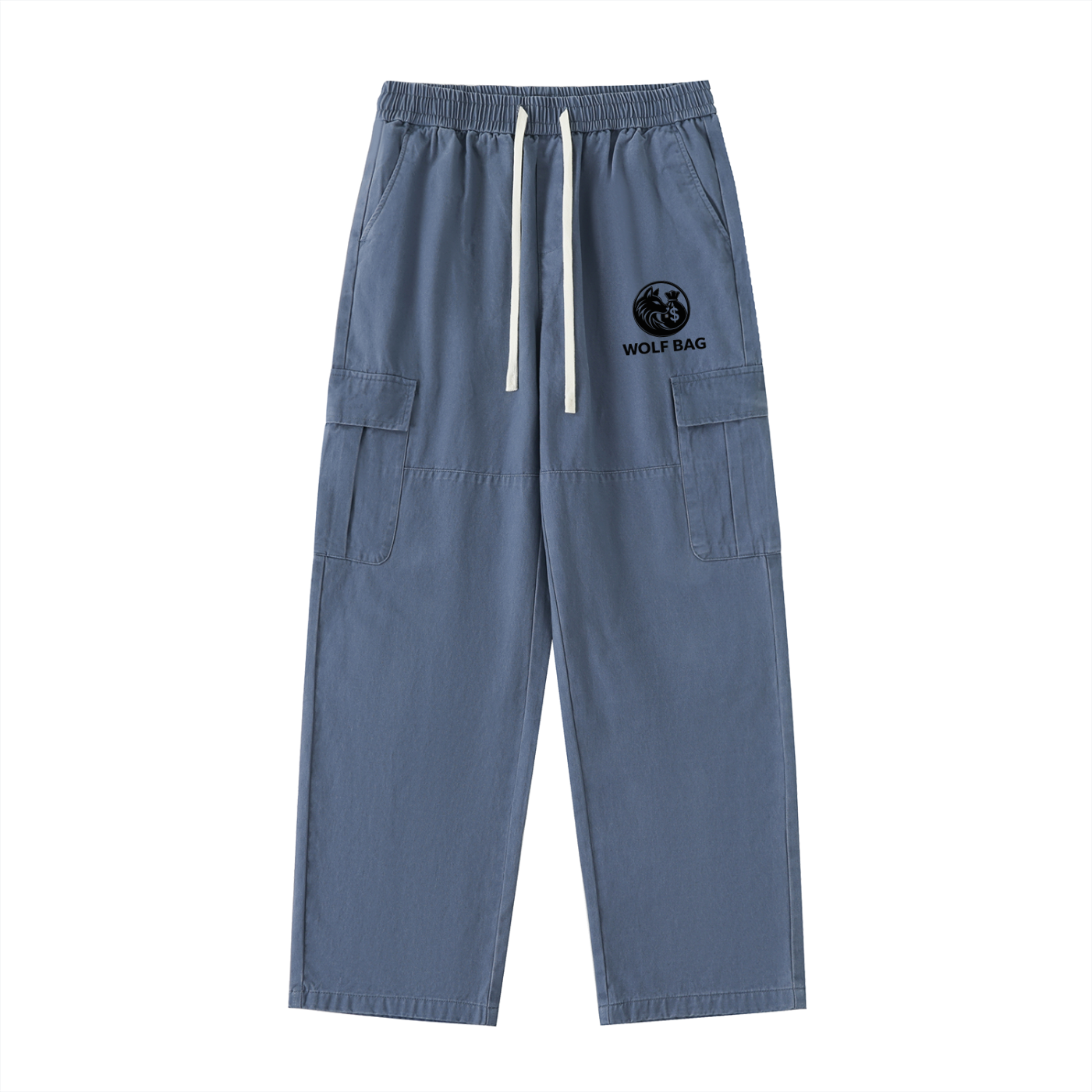 Drawstring Waist Straight-Leg Cargo Pants
