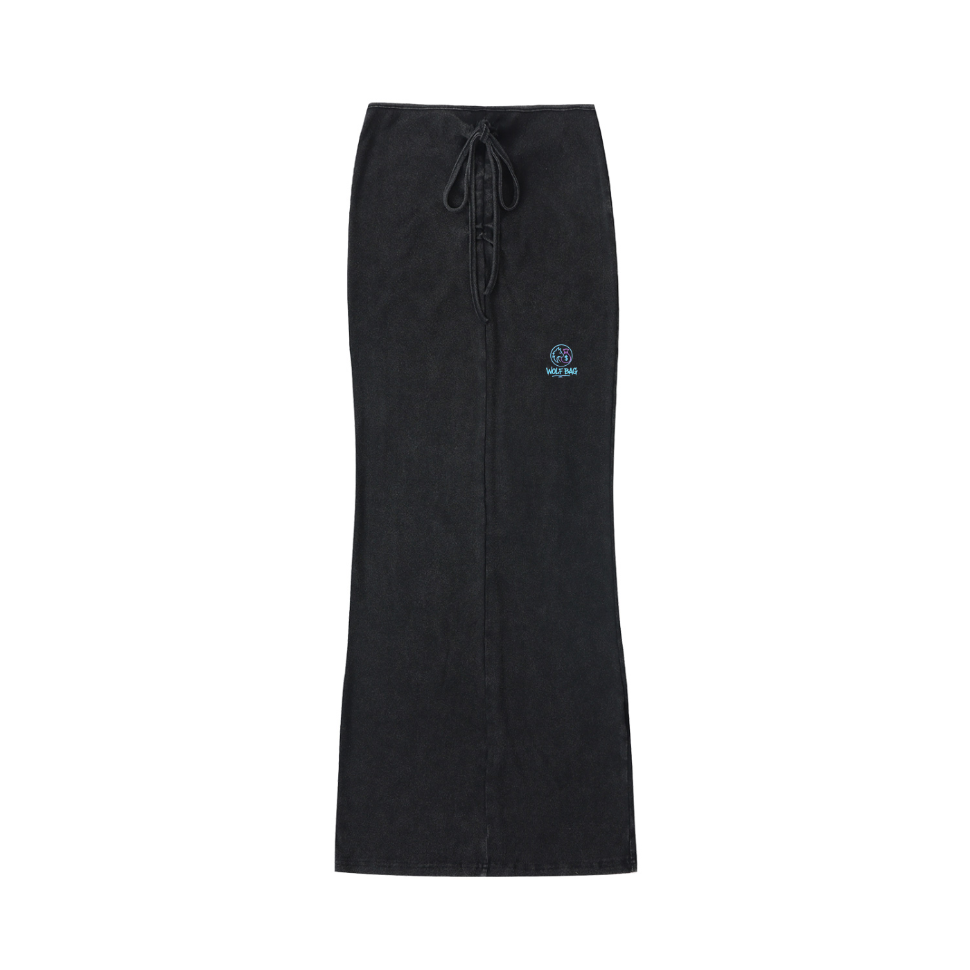 Dyed Washed Drawstring Maxi Skirt