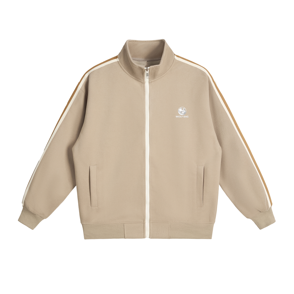 Contrast Side-Stripe Stand Collar  Jacket