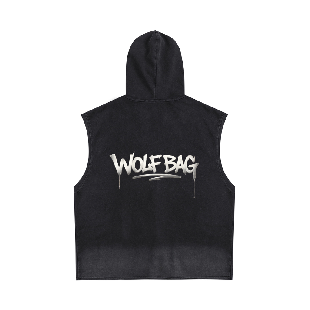 Vintage Washed Zip-Up Hooded Tank Top