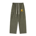 Drawstring Waist Straight-Leg Cargo Pants
