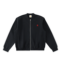 Essential Zip-Up Fleeced Varsity Jacket