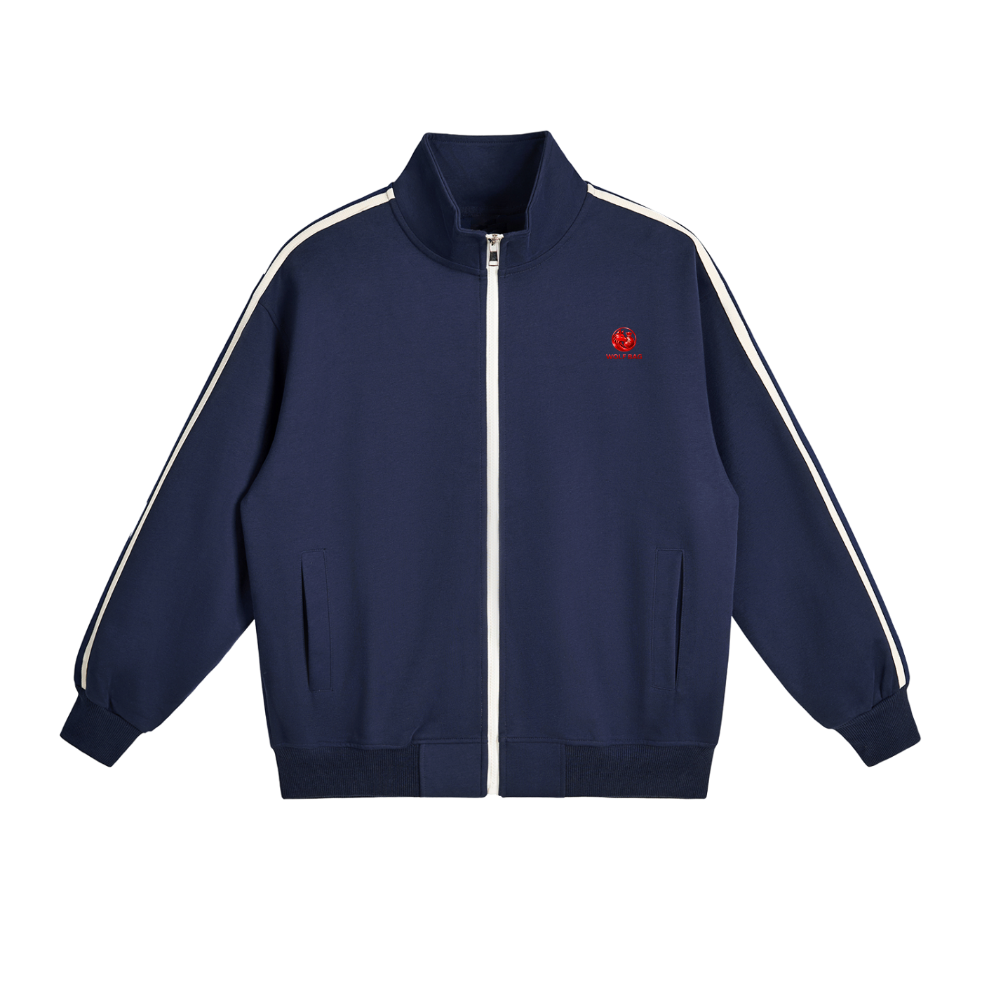 Contrast Side-Stripe Stand Collar  Jacket