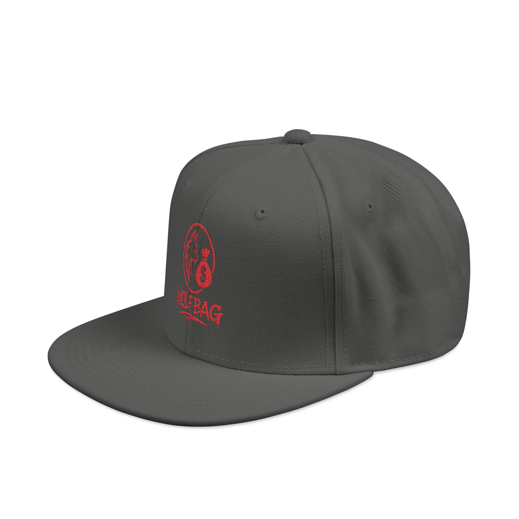 Embroidered Red Skull Snapback Hat