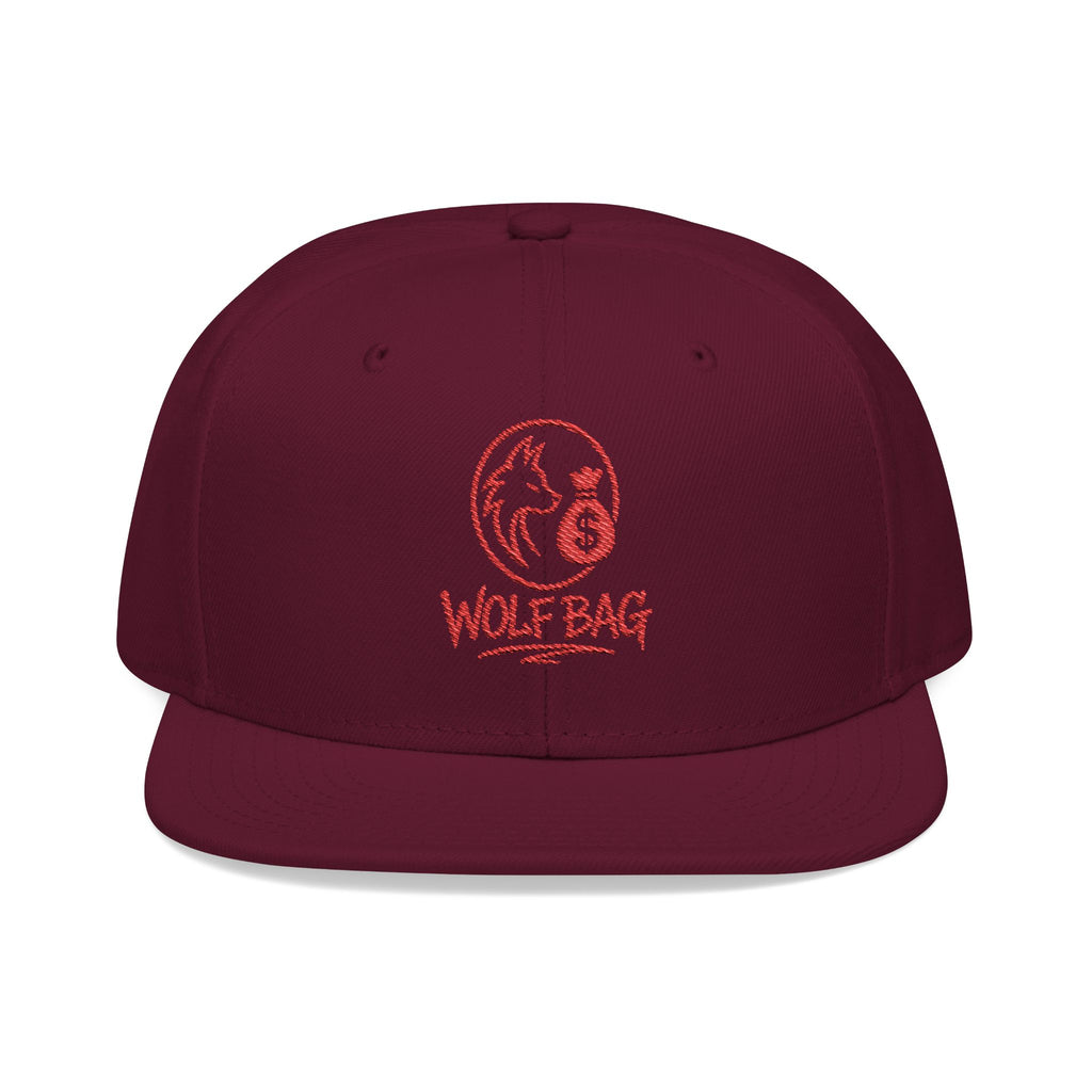 Embroidered Red Skull Snapback Hat