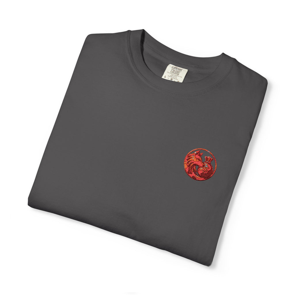 T-Shirt — Small Red Chest Print, Romantic Casual Tee