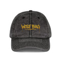 Wolf Bag Embroidered Vintage Cap - Distressed Retro Baseball Hat